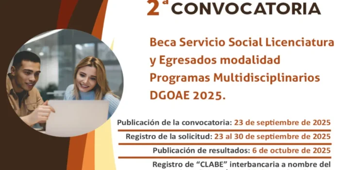 2ª Convocatoria Beca Servicio Social Licenciatura y Egresados UNAM 2025
